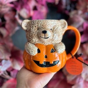 ✨NEW🎃Halloween Teddy Bear Pumpkin Mug🧸